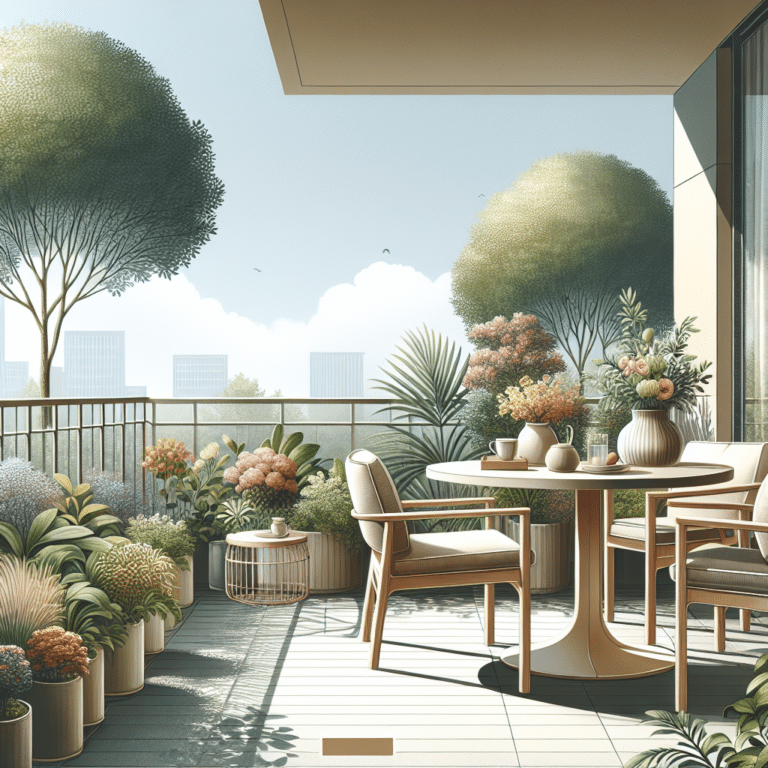 Balcony Garden Furniture and Plant Combos".